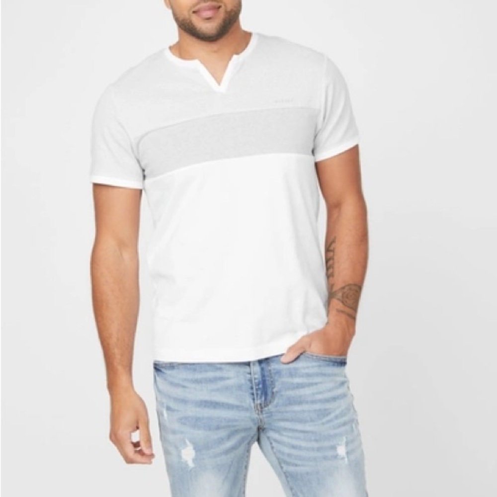 GUESS Franz Notched Tee white size XL